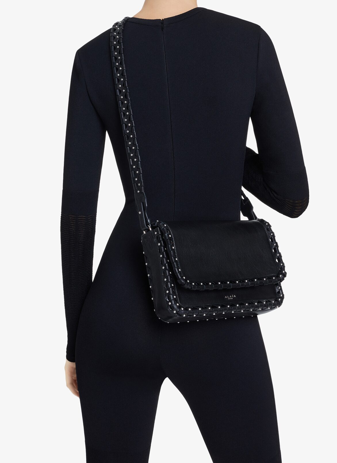 HINGE FLAP BAG  ALAÏA BLACK HINGE FLAP BAG